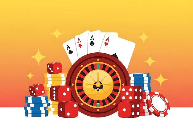 Dice Game interface showing dice and betting options